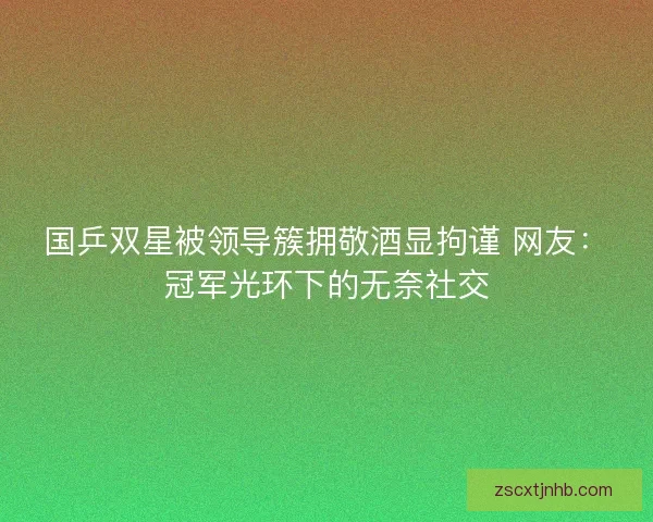 国乒双星被领导簇拥敬酒显拘谨 网友：冠军光环下的无奈社交